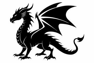 drache line art silhouette vector illustration