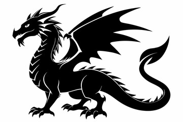 drache line art silhouette vector illustration