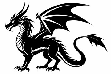 drache line art silhouette vector illustration