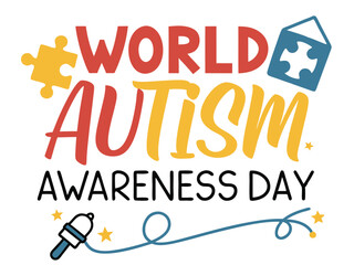 World Autism Awareness Day poster, April 2 Vector illustration