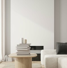 A minimalist living room with a cozy atmosphere.