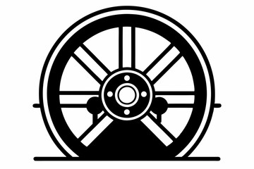 Obraz premium flywheel line art silhouette vector illustration