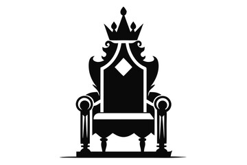  king chair line art silhouette vector illustration