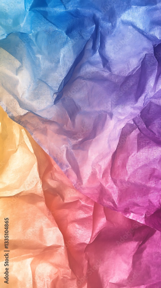 Poster abstract colorful creased fabric texture background image