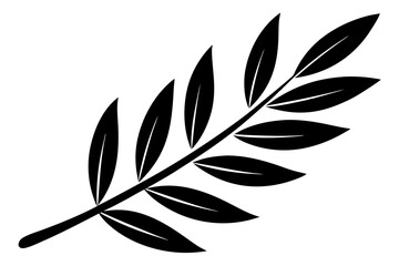 Obraz premium olive leaf line art silhouette vector illustration