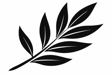 olive leaf line art silhouette vector illustration