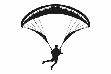 paraglider line art silhouette vector illustration