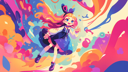 Clumsy Cute Character colorful illustration
