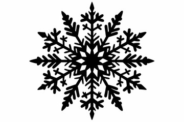 snowflakes line art silhouette vector illustration