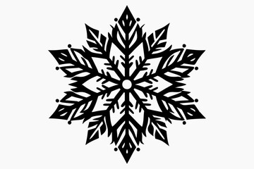 snowflakes line art silhouette vector illustration