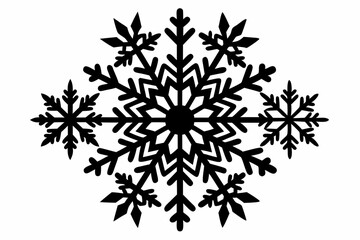 snowflakes line art silhouette vector illustration