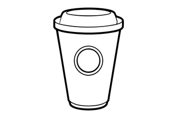 starbucks cup line art silhouette vector illustration