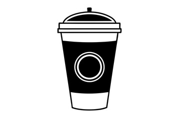 starbucks cup line art silhouette vector illustration