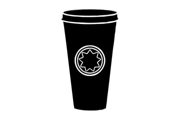 starbucks cup line art silhouette vector illustration