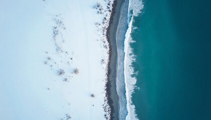 An aerial view of a beach