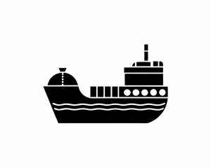 creative silhouette Tanker Ship Icon victor illustration 

