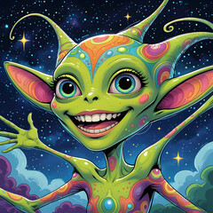 Fun illustration of an Alien