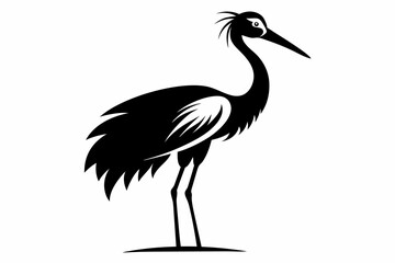 stork line art silhouette vector illustration
