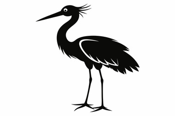 stork line art silhouette vector illustration