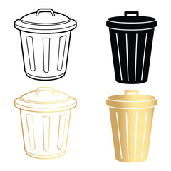 Silhouette Dustbin Vector