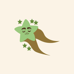 Hand drawn shooting star drawing illustration