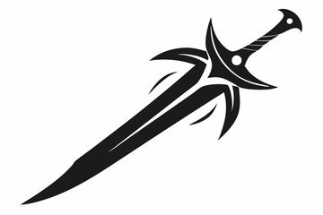 sword line art silhouette vector illustration