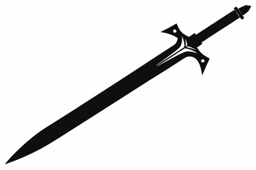 sword line art silhouette vector illustration