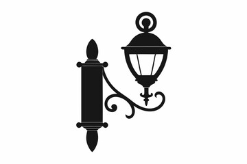 wall sconce line art silhouette vector illustration
