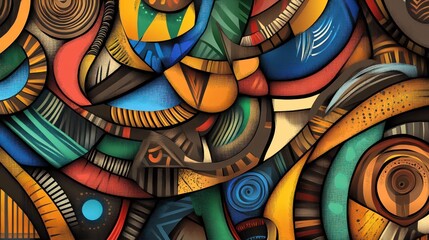 Abstract Colorful Geometric Art: A Symphony of Shapes and Hues