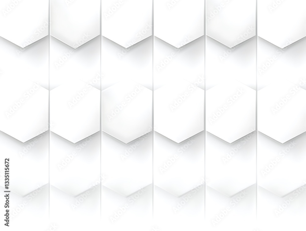 Aufkleber Elegant white geometric background with subtle 3D effect and clean lines