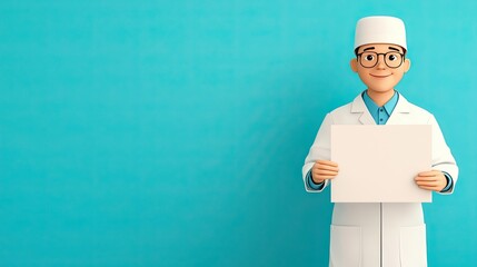 International Union Against Tuberculosis and Lung Disease represented by a cartoon minimalist illustration of a healthcare worker handing out informative pamphlets about tuberculosis prevention.