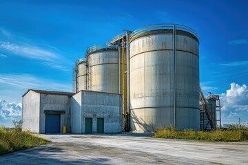 Coal reserve for power plant under clear sky