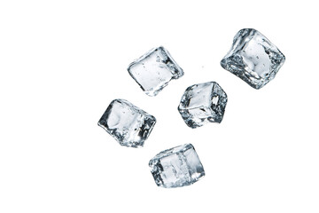 Obraz premium ice cubes isolated on transparent background. clipping path. png.