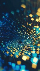 Obraz premium Abstract Digital Network Design: A Futuristic Data Flow Visualization
