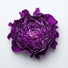 Halved Red Cabbage Head