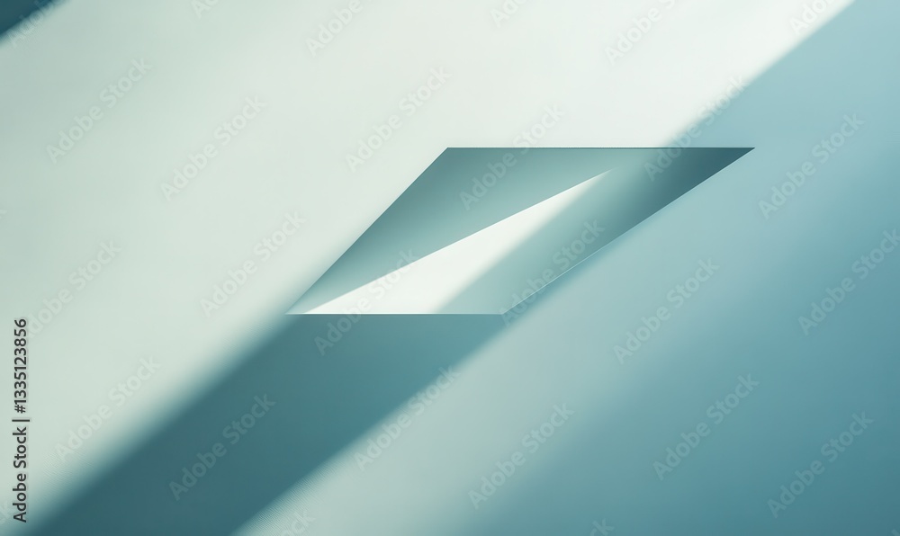 Poster abstract geometry with light and shadows creating dimensional visual effect.