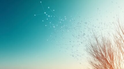 Obraz premium Abstract Network of Branches in the Sky: A Stunning Digital Art Piece