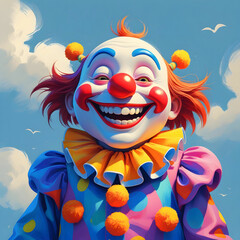 Fun 3D illustration of a fun clown