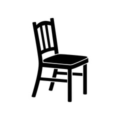 Fototapeta premium Black Silhouette of a Wooden Chair