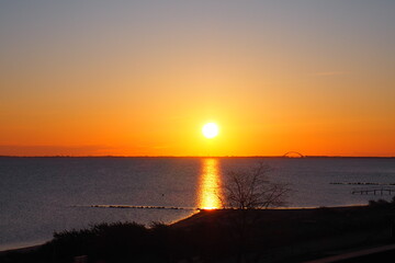 sunset over the sea