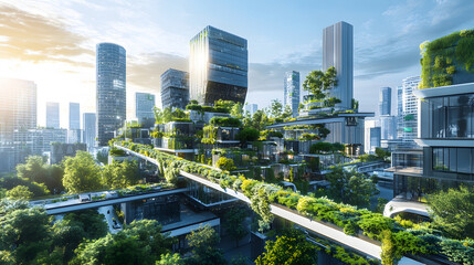 Obraz premium An advanced city on an asteroid with glass domes, vegetation, and magnetic walkways surrounded by starry vistas.