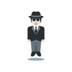 Man in Suit Levitating