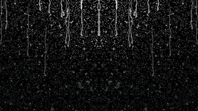 illustration of overlay effect of raindrops on glass isolated in black