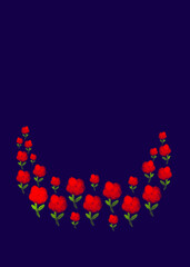 red flowers in the dark