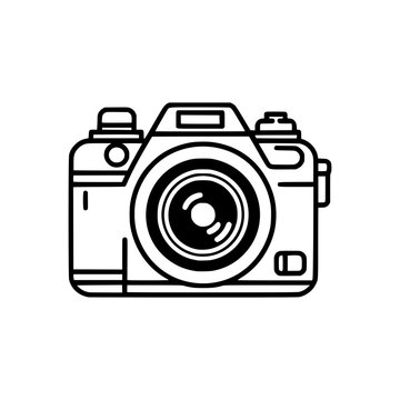 recommend clip art: photo camera in flat style, photography camera line art signs, vector illustration
