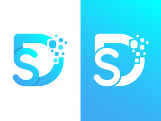 sd logo design. Initial letter sd or ds logo design template. Alphabet letter icon logo SD. Alphabet letters Initials Monogram logo SD, DS, S and S