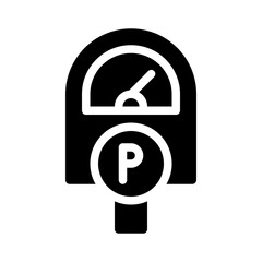 parking meter glyph icon