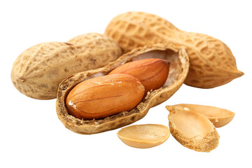 peanuts isolated on white background PNG. AI Generated 