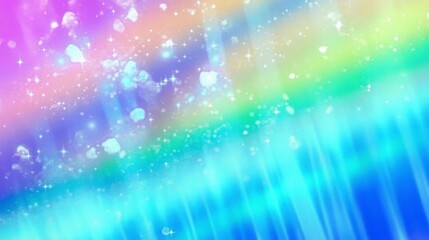 Obraz premium Stunning Pastel Rainbow Gradient Background with Sparkling Particles - Perfect for Digital Art Wallpaper