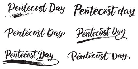 Pentecost Day brush Calligraphy Designs with vactor 
